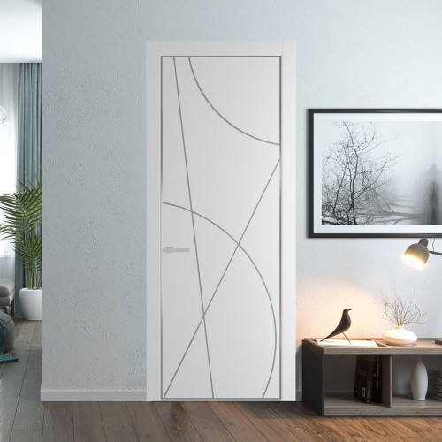 Межкомнатная дверь ProfilDoors 4 PA Крем Вайт с профилем Серебро