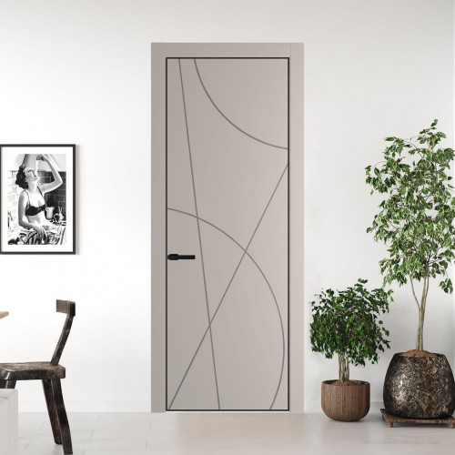 Межкомнатная дверь ProfilDoors 4 PA Санд с профилем Черный