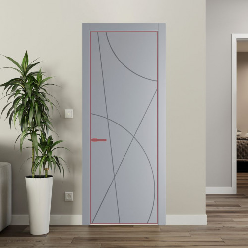 Межкомнатная дверь ProfilDoors 4 PA Смоки с профилем Красный антрацит