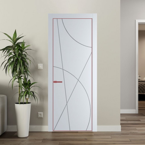Межкомнатная дверь ProfilDoors 4 PA Вайт с профилем Красный антрацит
