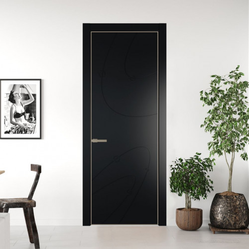Межкомнатная дверь ProfilDoors 5 PA Блэк с профилем Никель
