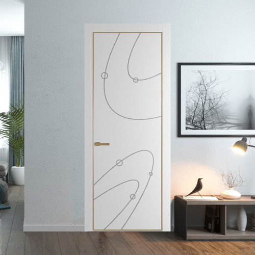 Межкомнатная дверь ProfilDoors 5 PA Крем Вайт с профилем Золото