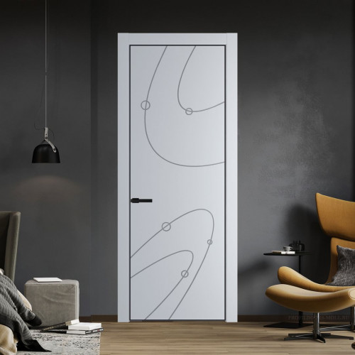 Межкомнатная дверь ProfilDoors 5 PA Лайт Грей с профилем Черный