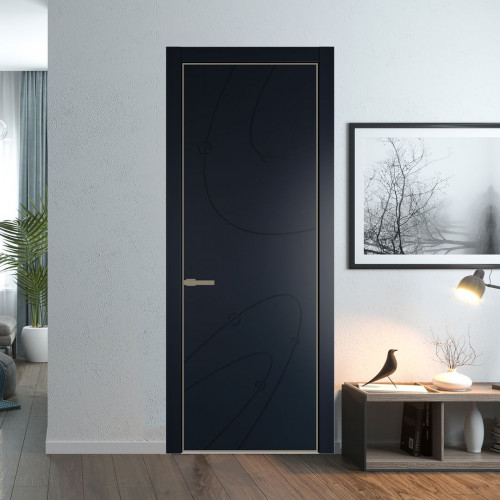 Межкомнатная дверь ProfilDoors 5 PA Нэви Блу с профилем Шампань