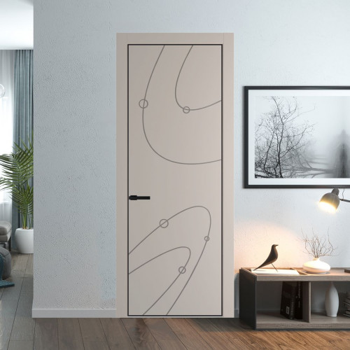 Межкомнатная дверь ProfilDoors 5 PA Санд с профилем Черный