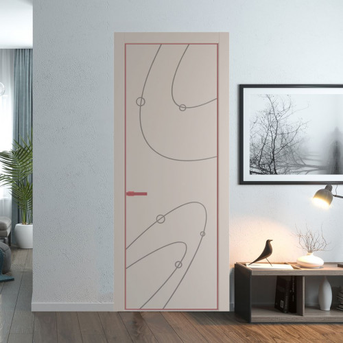 Межкомнатная дверь ProfilDoors 5 PA Санд с профилем Красный антрацит