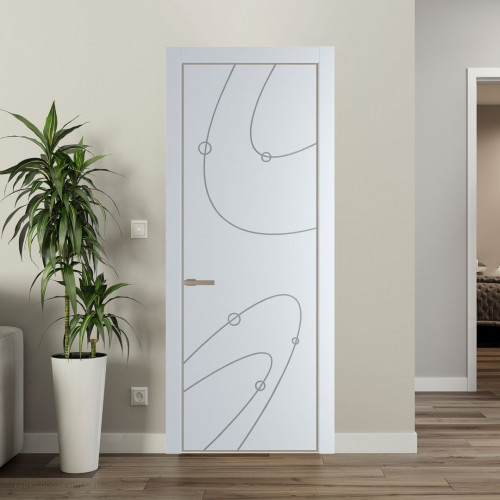Межкомнатная дверь ProfilDoors 5 PA Вайт с профилем Никель