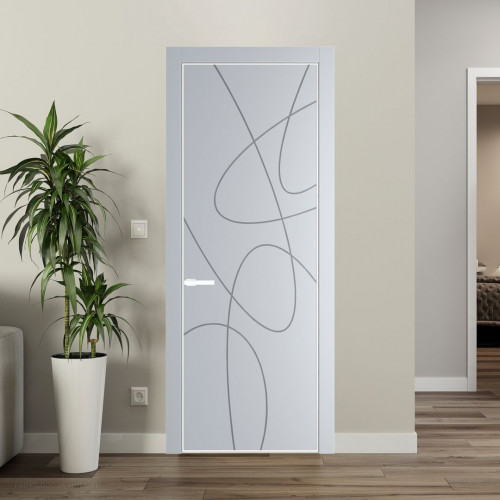 Межкомнатная дверь ProfilDoors 6 PA Лайт Грей с профилем Вайт