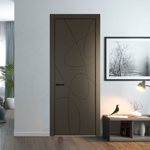 Межкомнатная дверь ProfilDoors 6 PA Перламутр бронза с профилем Черный