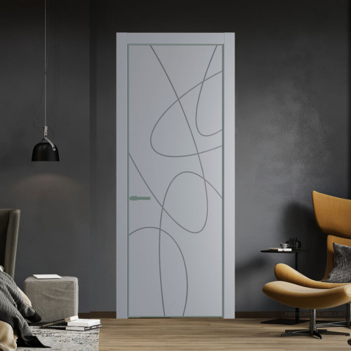 Межкомнатная дверь ProfilDoors 6 PA Смоки с профилем Зеленый воск