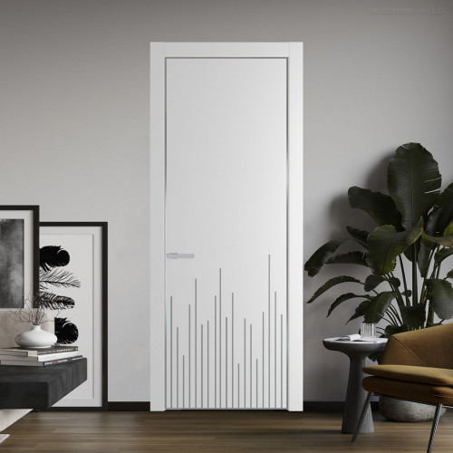 Межкомнатная дверь ProfilDoors 7 PA Крем Вайт с профилем Серебро
