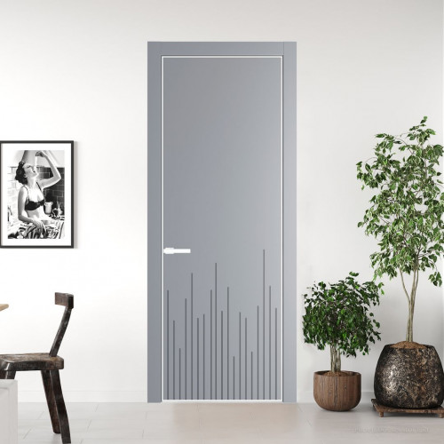 Межкомнатная дверь ProfilDoors 7 PA Смоки с профилем Вайт