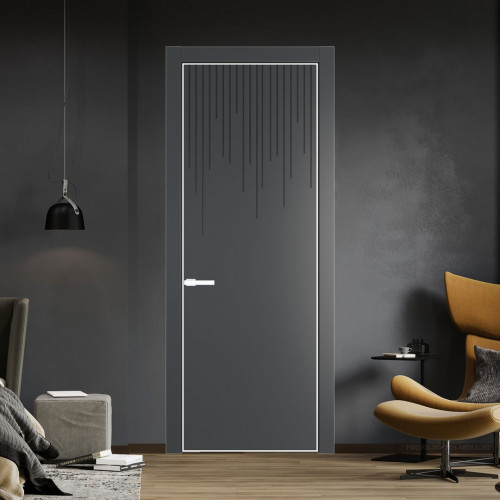Межкомнатная дверь ProfilDoors 8 PA Графит с профилем Вайт