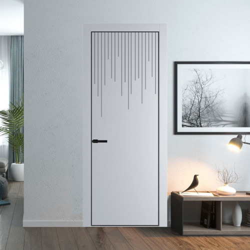 Межкомнатная дверь ProfilDoors 8 PA Лайт Грей с профилем Черный