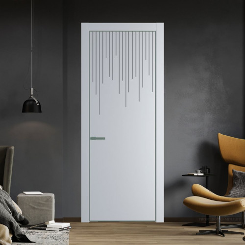 Межкомнатная дверь ProfilDoors 8 PA Лайт Грей с профилем Зеленый воск