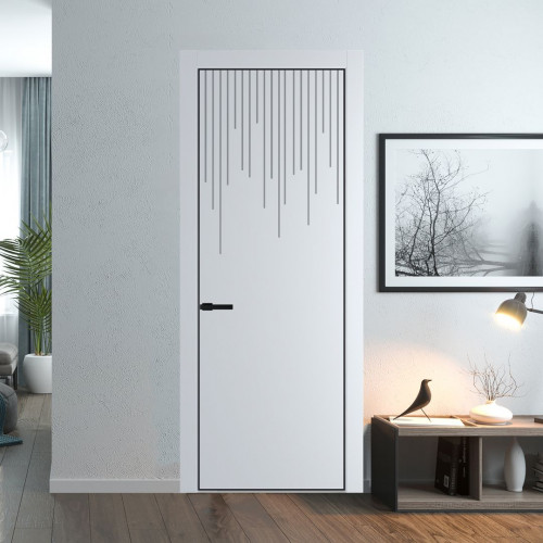 Межкомнатная дверь ProfilDoors 8 PA Вайт с профилем Черный