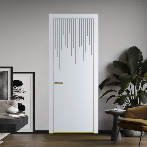 Межкомнатная дверь ProfilDoors 8 PA Вайт с профилем Золото