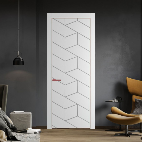 Межкомнатная дверь ProfilDoors 9 PA Крем Вайт с профилем Красный антрацит