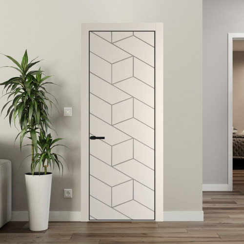 Межкомнатная дверь ProfilDoors 9 PA Кремовая Магнолия с профилем Черный