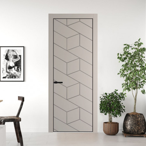 Межкомнатная дверь ProfilDoors 9 PA Санд с профилем Черный