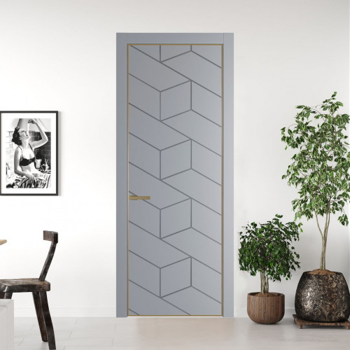 Межкомнатная дверь ProfilDoors 9 PA Смоки с профилем Золото