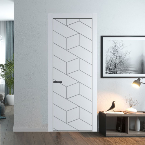 Межкомнатная дверь ProfilDoors 9 PA Вайт с профилем Серая Ночь