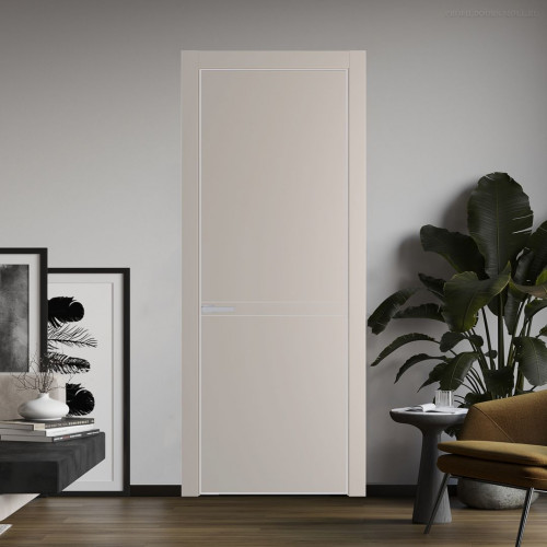 Межкомнатная дверь ProfilDoors 11 PE Сэнд с алюминиевым молдингом Матовая