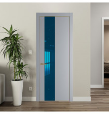 19 PE с вставкой из стекла зеркало blue Смоки с алюминиевой кромкой Золото