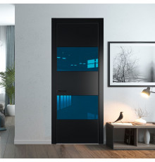 22 PE с вставкой из стекла зеркало blue Блэк с алюминиевой кромкой Черный