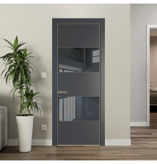 22 PE с вставкой из стекла зеркало grey Графит с алюминиевой кромкой Шампань