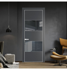22 PE с вставкой из стекла зеркало grey Графит с алюминиевой кромкой Вайт