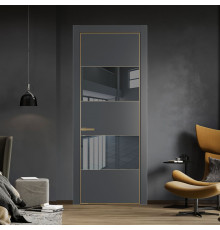 22 PE с вставкой из стекла зеркало grey Графит с алюминиевой кромкой Золото