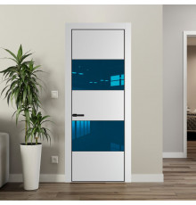 22 PE с вставкой из стекла зеркало blue Крем Вайт с алюминиевой кромкой Черный