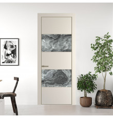 22 PE с вставкой из стекла атриум серебро Кремовая Магнолия с алюминиевой кромкой Шампань
