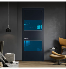 22 PE с вставкой из стекла зеркало blue Нэви Блу с алюминиевой кромкой Серебро