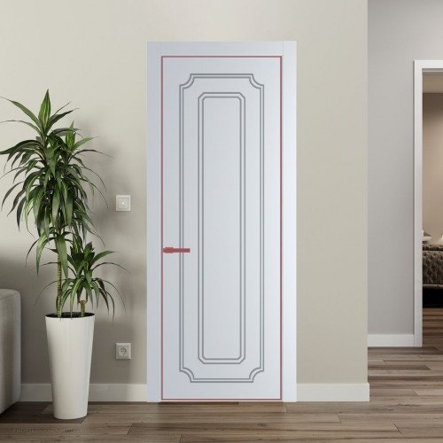 Межкомнатная дверь ProfilDoors 30 PE с фрезерованным рисунком Вайт с алюминиевой кромкой Красный антрацит