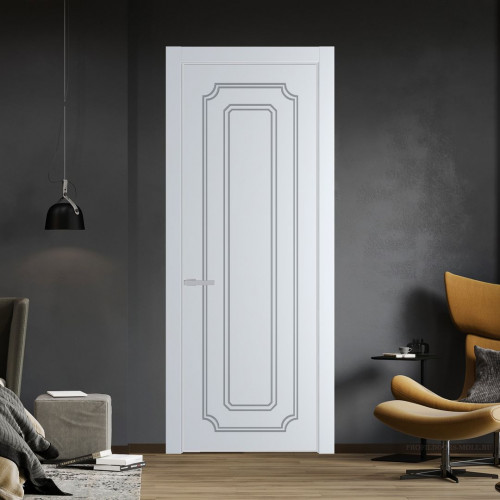 Межкомнатная дверь ProfilDoors 30 PE с фрезерованным рисунком Вайт с алюминиевой кромкой Матовая