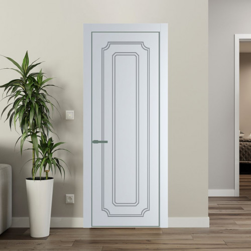 Межкомнатная дверь ProfilDoors 30 PE с фрезерованным рисунком Вайт с алюминиевой кромкой Зеленый воск
