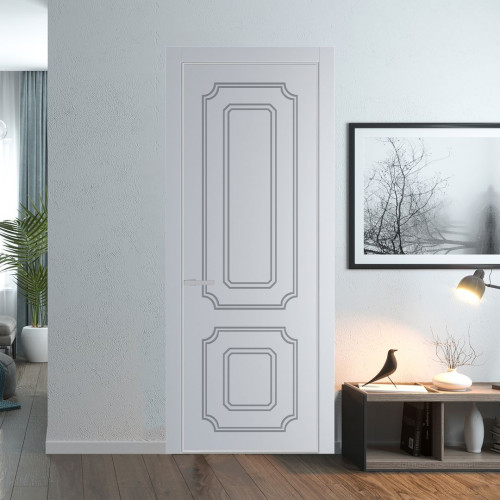 Межкомнатная дверь ProfilDoors 31 PE с фрезерованным рисунком Лайт Грей с алюминиевой кромкой Матовая