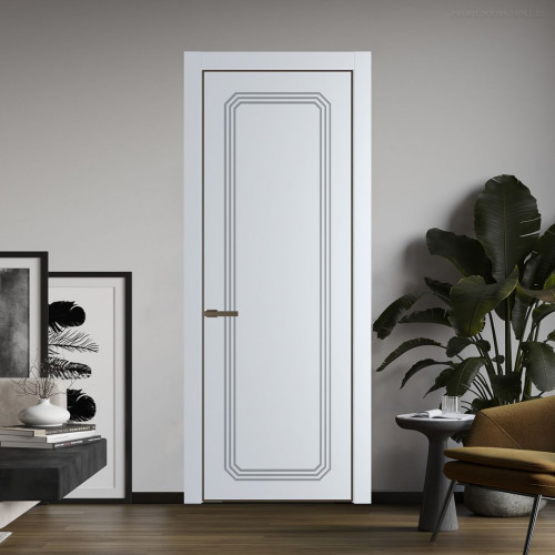 Межкомнатная дверь ProfilDoors 32 PE с фрезерованным рисунком Вайт с алюминиевой кромкой Деорэ