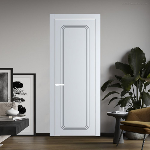 Межкомнатная дверь ProfilDoors 32 PE с фрезерованным рисунком Вайт с алюминиевой кромкой Вайт