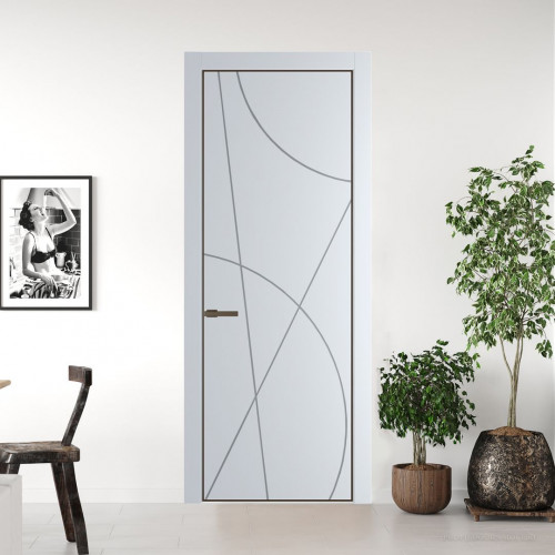 Межкомнатная дверь ProfilDoors 4 PE с фрезерованным рисунком Вайт с алюминиевой кромкой Деорэ