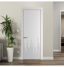 Межкомнатная дверь ProfilDoors 7 PE с фрезерованным рисунком Крем Вайт с алюминиевой кромкой Красный антрацит