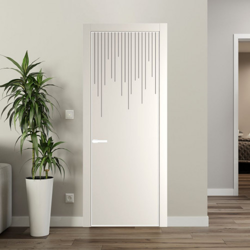 Межкомнатная дверь ProfilDoors 8 PE с фрезерованным рисунком Перламутр белый с алюминиевой кромкой Вайт