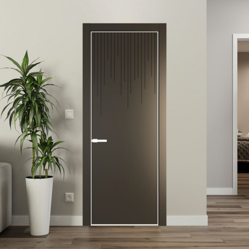 Межкомнатная дверь ProfilDoors 8 PE с фрезерованным рисунком Перламутр бронза с алюминиевой кромкой Вайт