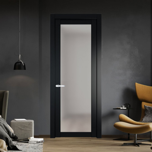 Межкомнатная дверь ProfilDoors 1.1.2 PD цвет Блэк вставка Матовое