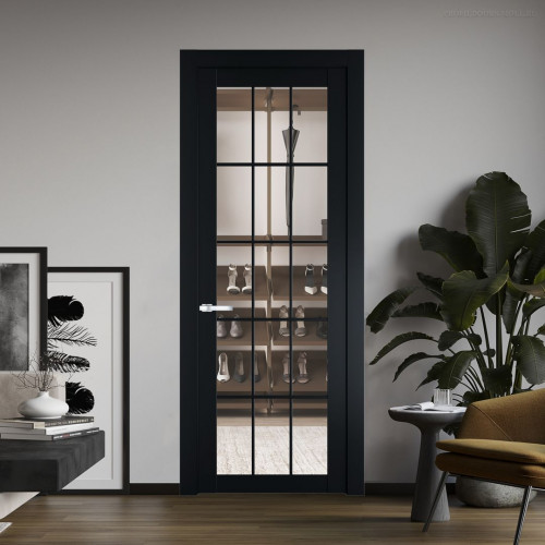 Межкомнатная дверь ProfilDoors 1.1.2 (р.15) PD цвет Блэк вставка Прозрачное