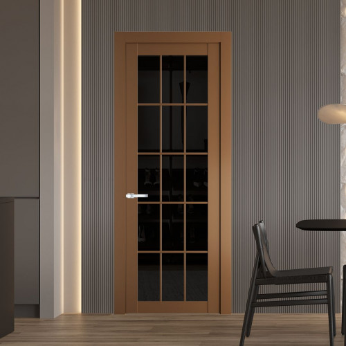 Межкомнатная дверь ProfilDoors 1.1.2 (р.15) PD цвет Перламутр золото вставка Черное тонированное