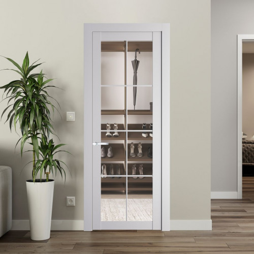 Межкомнатная дверь ProfilDoors 1.1.2 (р.8) PD цвет Крем Вайт вставка Прозрачное