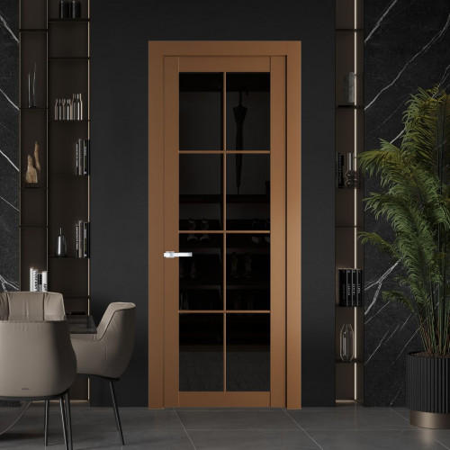 Межкомнатная дверь ProfilDoors 1.1.2 (р.8) PD цвет Перламутр золото вставка Черное тонированное